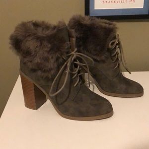 Fur ankle boots